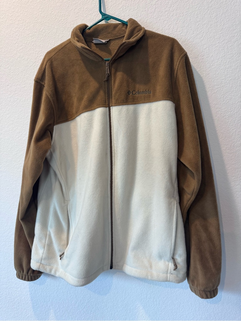 Columbia Men's Brown and Cream Full-Zip Fleece Jacket